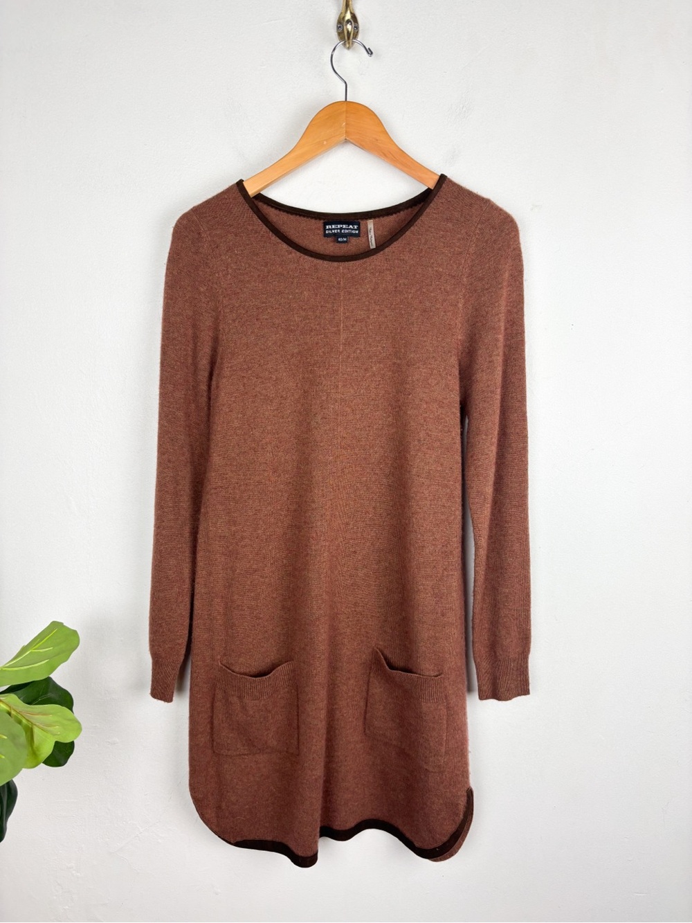 Repeat Silver Edition Brown Wool Cashmere Sweater Dress Sz 40/M